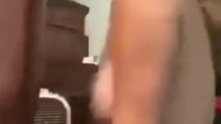 Interracial Handjob Gagging Gag Reflex Forced Face Fuck Ebony Brunette Bouncing Tits Blowjob Big Tits Big Dick Balls Sucking Amateur GIF