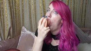 Solo Dildo Deepthroat GIF