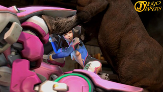 Конь гигантским членом рвет пизду милашки D.Va