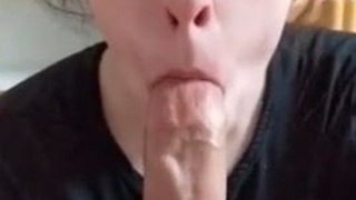 POV Girlfriend Deepthroat Blowjob GIF