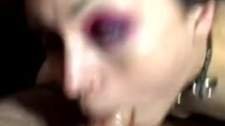 Teen Spit Sloppy Goth Deepthroat Blowjob GIF