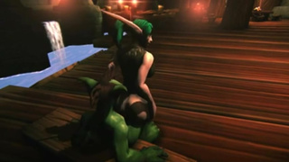 World of Warcraft Night Elf Riding Goblin - Whorecraft