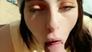 Deepthroat Cum Swallow Cum In Mouth Blowjob Big Tits Alexa Pearl GIF