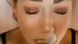 Messy Gagging Forced Face Fuck Deepthroat Caption Blowjob GIF