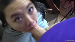 WMAF Interracial Homemade Gagging Deepthroat Cosplay Chinese Blowjob Asian Amateur GIF