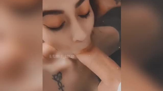 POV Latina Girlfriend Deepthroat Blowjob Amateur GIF