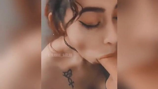 POV Latina Girlfriend Deepthroat Blowjob Amateur GIF