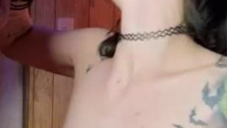 Tattoo Nipple Piercing Natural Tits Deepthroat Blowjob GIF