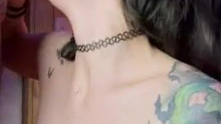 Tattoo Nipple Piercing Natural Tits Deepthroat Blowjob GIF
