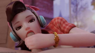 D.Va делает минетик в видео от первого лица - Lewdxanimations