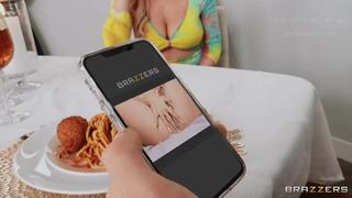 Thong Pornstar Kendra Sunderland Deepthroat Cum On Tits Brazzers Big Tits GIF