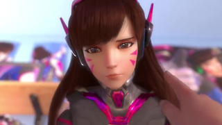 D.Va скачет на члене другого персонажа из игры Overwatch