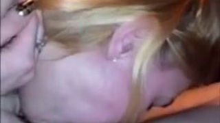Sloppy Deepthroat Blowjob Blonde GIF