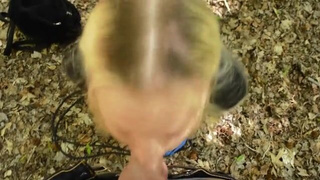 Public Gagging Deepthroat Blonde Big Dick GIF