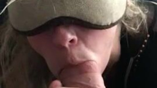 Hotwife Deepthroat Blowjob Blindfolded BWC GIF
