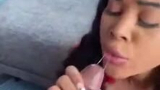 Ebony Deepthroat Blowjob GIF