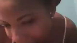 Wet Sloppy Ebony Couple Ebony Deepthroat Blowjob BBC African American GIF