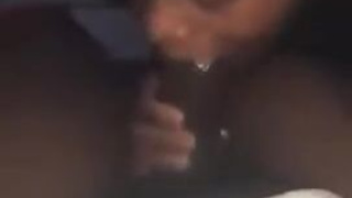 Wet Sloppy Ebony Couple Ebony Deepthroat Car Sex Car Blowjob BBC GIF