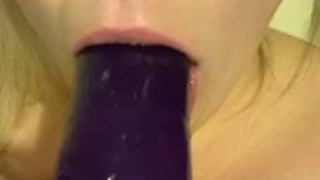 Spit Huge Dildo Dildo Deepthroat Blowjob GIF