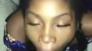 Ebony Couple Ebony Deepthroat Blowjob GIF