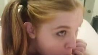 Redhead Pigtails Deepthroat GIF