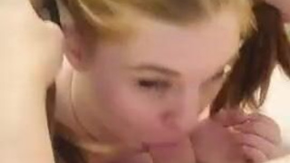 Redhead Pigtails Deepthroat GIF