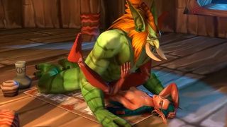 Sexy Tight warcraft Female Gets Fucked and Covered in cum by a troll