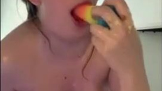 OnlyFans Gagging Face Fuck Extreme Deepthroat Brunette GIF