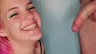 Facial Deepthroat Blowjob GIF