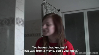 Любительское порно видео молодой чешской пары в душе
