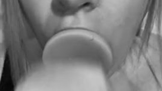 Spit Huge Dildo Dildo Deepthroat GIF