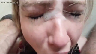Sloppy Slave Messy Face Fuck Deepthroat Blonde GIF