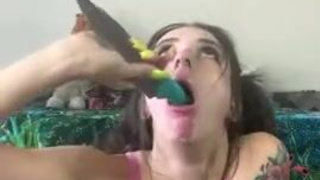 Hardcore Dildo Deepthroat GIF