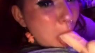 Redhead Dildo Deepthroat GIF