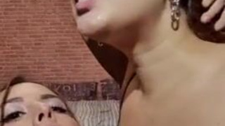 Webcam Tongue Fetish Saliva Lesbians Kissing Gagging GIF