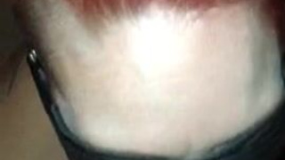 Redhead Goth Gagging Deepthroat Blindfolded GIF