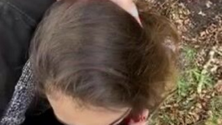 Public Outdoor Hair Pulling Deepthroat Cum Swallow Choking Blowjob Bisexual GIF