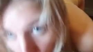 Deepthroat Cum Swallow Cum In Mouth Blue Eyes Blowjob Blonde GIF