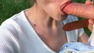 Thick Teen Smile Public Outdoor Flashing Deepthroat College Canadian Blowjob Blonde Big Dick GIF