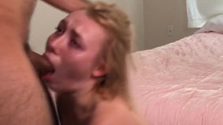 Teen Spit Gagging Deepthroat Cute Braces Blowjob Blonde GIF