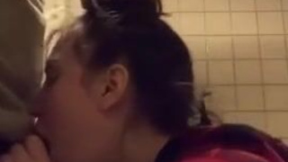 Interracial Face Fuck Deepthroat Blowjob Bathroom BBC GIF