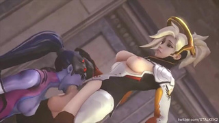 ThroatPie Rough Overwatch Oral Futanari Deepthroat Cum GIF