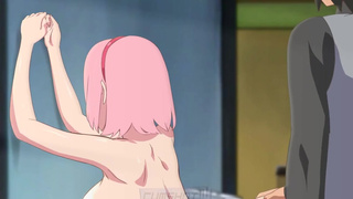 Саске награждает Сакуру тем, что пендюрит ее в позе раком - дзёи от первого лица, часть 21
