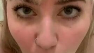 Wet Shower Sex Toy Female Dildo Deepthroat Cute Blowjob Blonde GIF