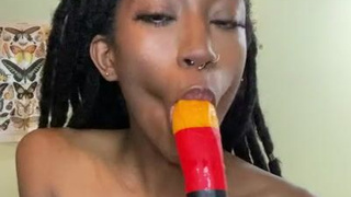 Ebony Deepthroat Blowjob GIF