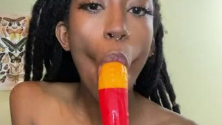 Ebony Deepthroat Blowjob GIF