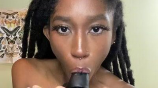 Ebony Deepthroat Blowjob GIF