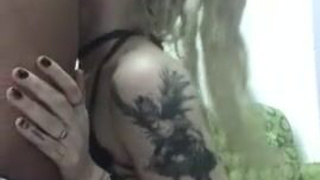 Tattoo Spit Sloppy Rough Deepthroat Boyfriend Blowjob Blonde BDSM GIF